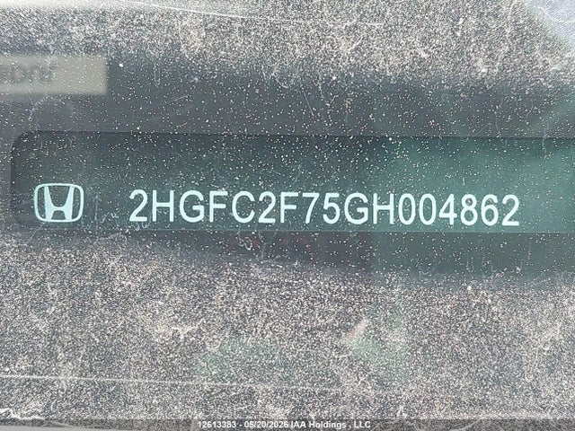 Aukcja sprzedaży 2016 Honda Civic Ex, vin: 2HGFC2F75GH004862, numer aukcji: 12613383
