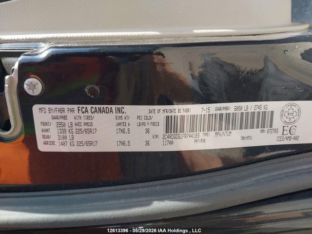 2C4RDGDG1FR744183 Dodge Grand Caravan Crew