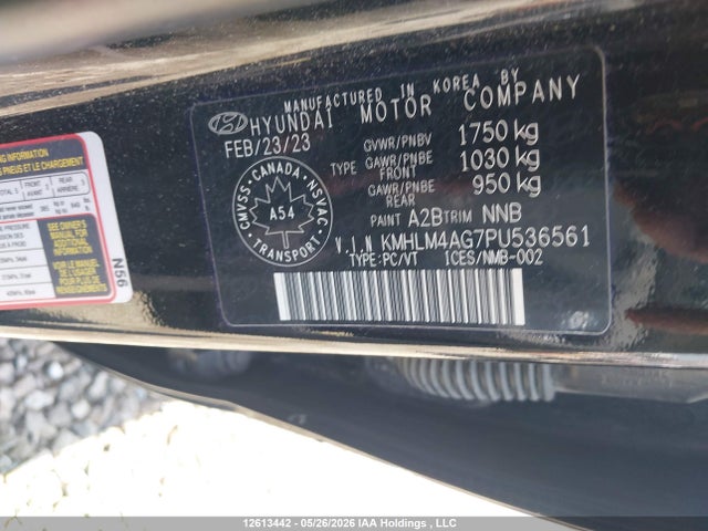 12613442 :رقم المزاد ، KMHLM4AG7PU536561 vin ، 2023 Hyundai Elantra مزاد بيع