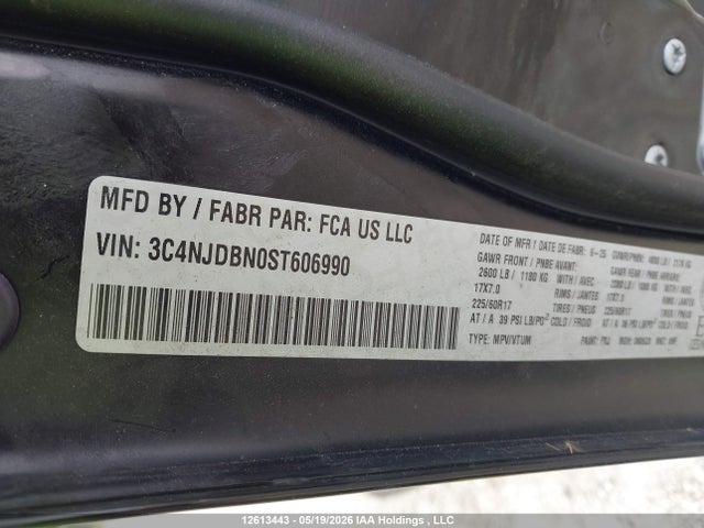 Продажа на аукционе авто 2025 Jeep Compass Latitude, vin: 3C4NJDBN0ST606990, номер лота: 12613443