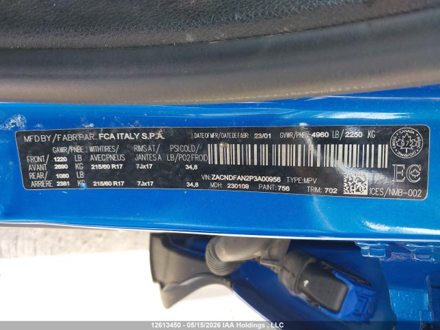 12613450 :رقم المزاد ، ZACNDFAN2P3A00956 vin ، 2023 Dodge Hornet Gt مزاد بيع