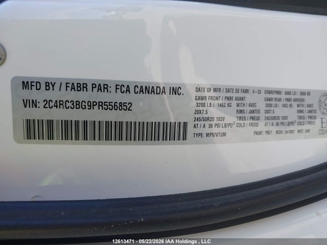 Chrysler Pacifica Touring-l Awd 2023 2C4RC3BG9PR556852 Image 9