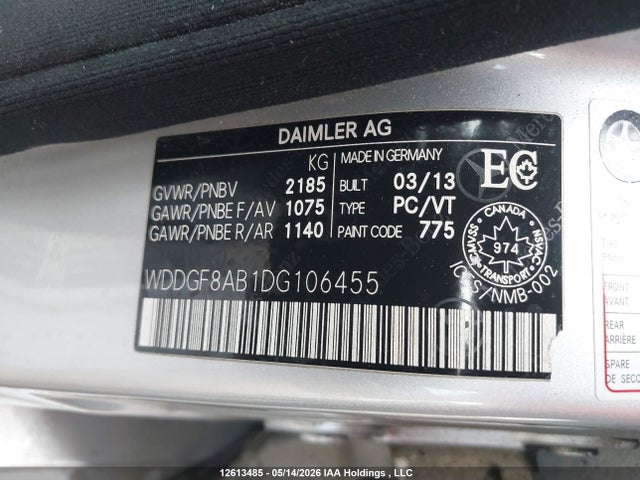 Auction sale of the 2013 Mercedes-benz C 300 4matic, vin: WDDGF8AB1DG106455, lot number: 12613485