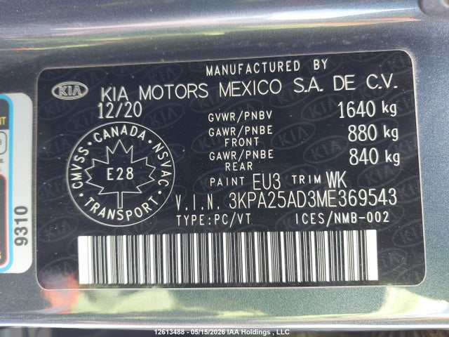 KIA RIO S 2021 3KPA25AD3ME369543 Image 9