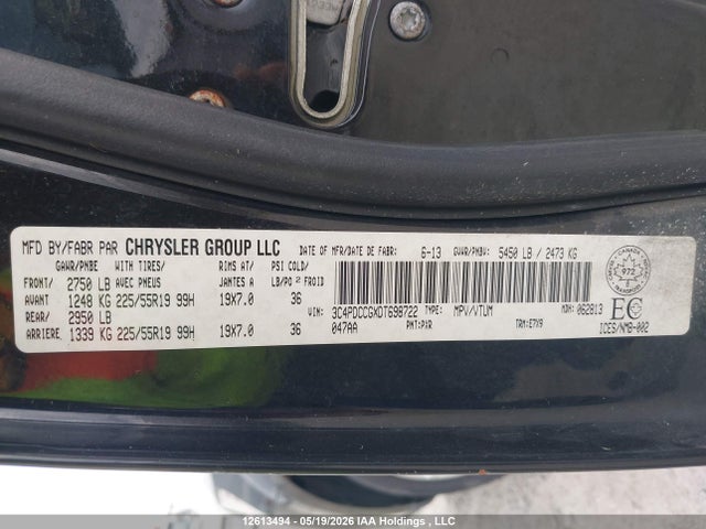Продаж на аукціоні авто 2013 Dodge Journey Sxt, vin: 3C4PDCCGXDT698722, номер лоту: 12613494