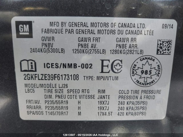 2GKFLZE39F6173108 GMC Terrain Denali