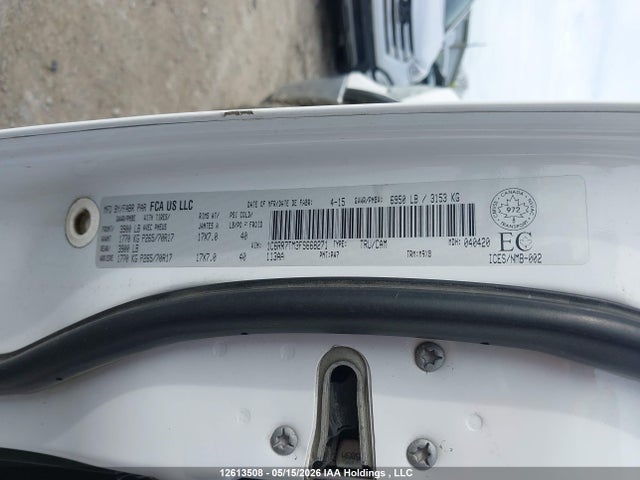 12613508 :رقم المزاد ، 1C6RR7TM3FS668271 vin ، 2015 Ram 1500 Slt مزاد بيع