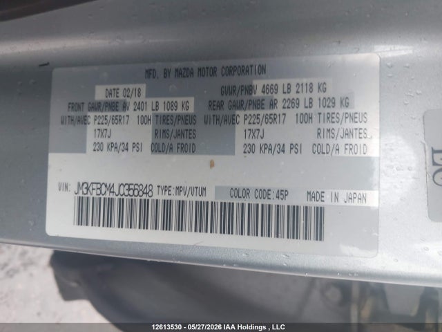 JM3KFBCM4J0356848 Mazda Cx-5 Touring