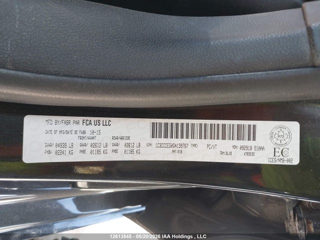 2016 Chrysler 200 C მანქანა იყიდება აუქციონზე, vin: 1C3CCCEG0GN139767, აუქციონის ნომერი: 12613545