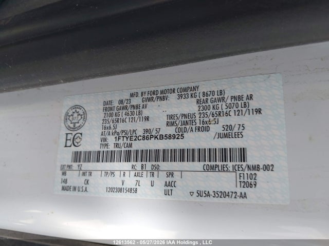 Ford Transit T-150 2023 1FTYE2C86PKB58925 Image 19