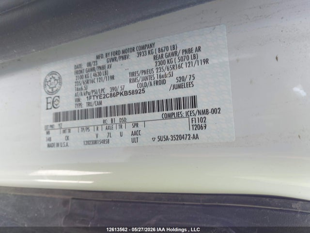 Ford Transit T-150 2023 1FTYE2C86PKB58925 Image 9
