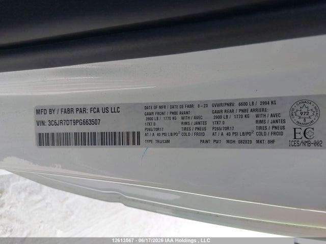 3C6JR7DT9PG663507 RAM 1500 Classic Tradesman