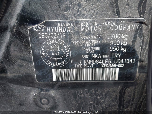 KMHD84LF6LU041341 Hyundai Elantra Preferred Auto Ivt