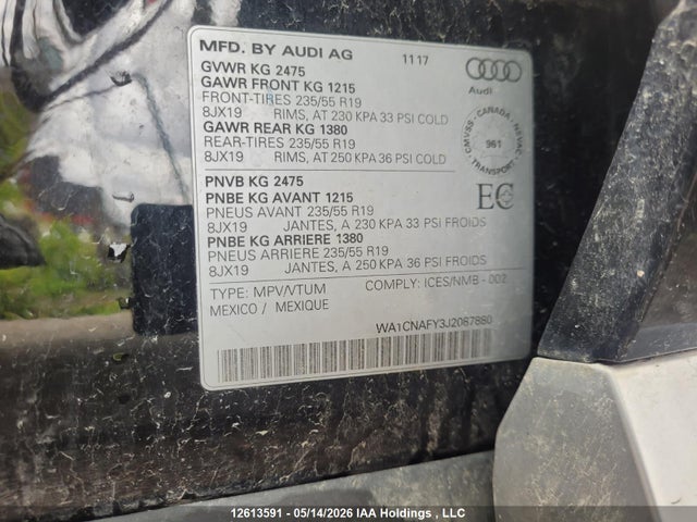 WA1CNAFY3J2087880 Audi Q5 Prestige