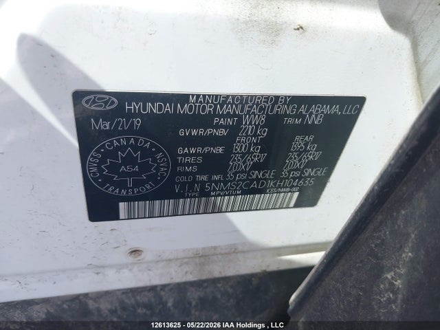 Hyundai Santa Fe Se 2019 5NMS2CAD1KH104635 Image 9