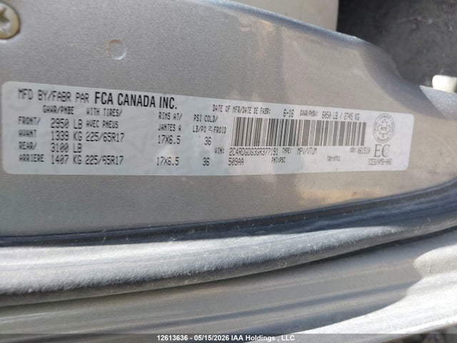2C4RDGDG3GR377191 Dodge Grand Caravan Crew