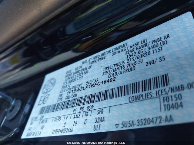 Ford F150 Xlt 2024 1FTEW3LP1RFC16402 Image 9
