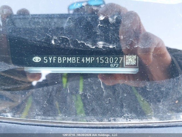 2021 Toyota Corolla Le მანქანა იყიდება აუქციონზე, vin: 5YFBPMBE4MP153027, აუქციონის ნომერი: 12613718