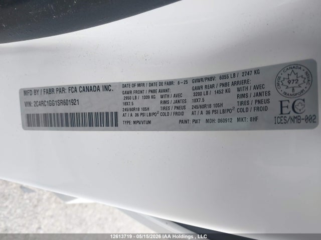 Chrysler Pacifica Limited 2025 2C4RC1GG1SR601921 Image 18