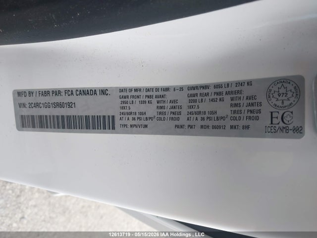 Chrysler Pacifica Limited 2025 2C4RC1GG1SR601921 Image 9