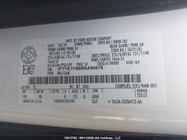 Ford Transit-150 Cargo 2024 1FTYE1Y86RKA90678 Image 19