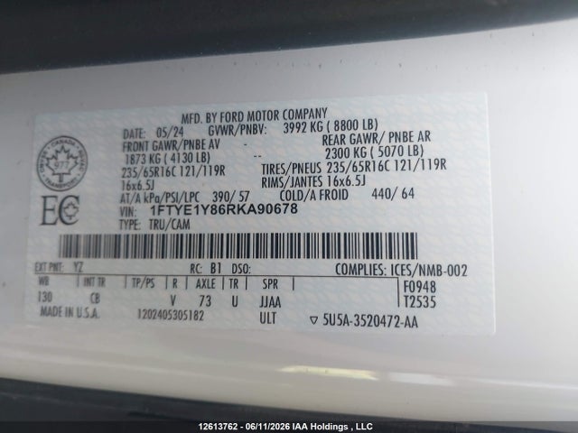 Ford Transit-150 Cargo 2024 1FTYE1Y86RKA90678 Image 9