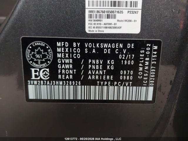Продажа на аукционе авто 2017 Volkswagen Jetta S, vin: 3VW2B7AJ3HM328926, номер лота: 12613772
