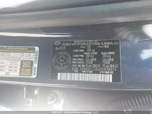 2025 Hyundai Tucson მანქანა იყიდება აუქციონზე, vin: 5NMJCCDE6SH558974, აუქციონის ნომერი: 12613817
