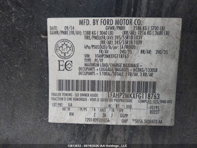 Продаж на аукціоні авто 2015 Ford Taurus Police Interceptor, vin: 1FAHP2MKXFG118763, номер лоту: 12613833