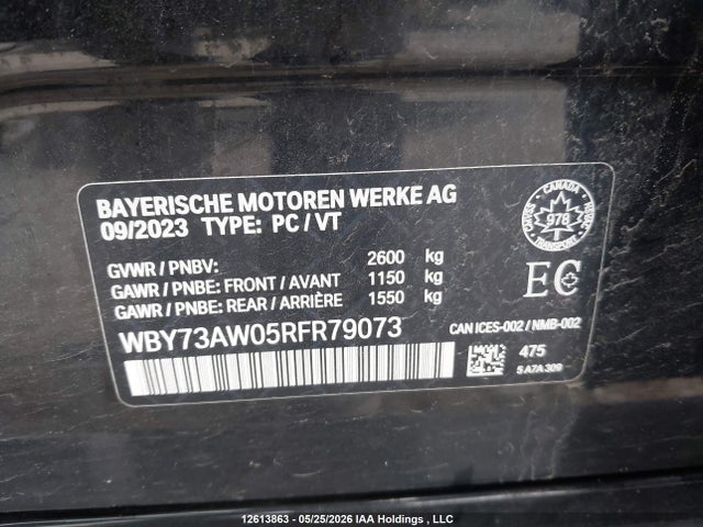 Aukcja sprzedaży 2024 Bmw I4, vin: WBY73AW05RFR79073, numer aukcji: 12613863