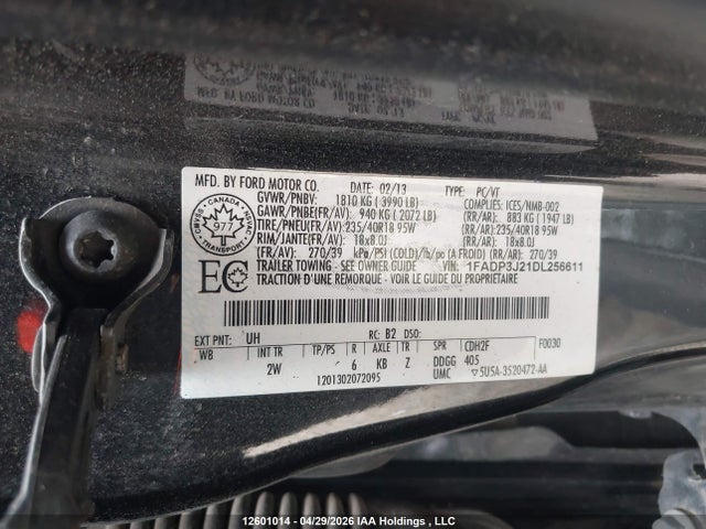 Продажа на аукционе авто 2013 Ford Focus Titanium, vin: 1FADP3J21DL256611, номер лота: 12601014