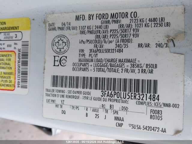 Aukcja sprzedaży 2014 Ford Fusion Se Hybrid, vin: 3FA6P0LU5ER321484, numer aukcji: 12613935