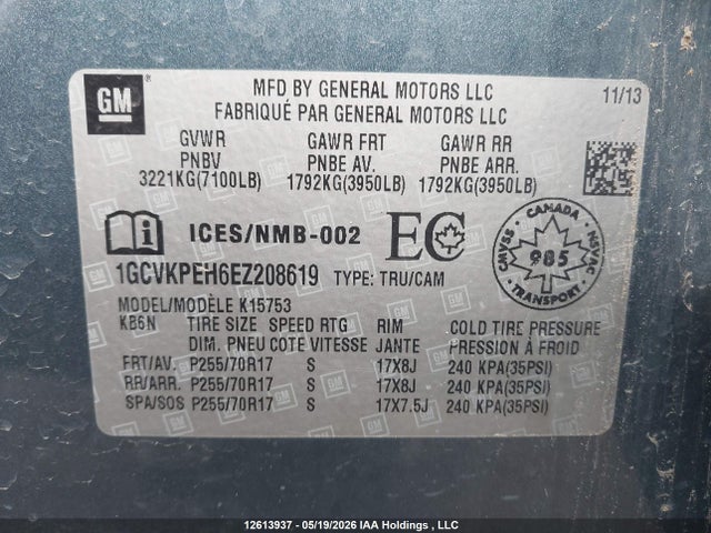 Aukcja sprzedaży 2014 Chevrolet Silverado 1500 1wt/2wt, vin: 1GCVKPEH6EZ208619, numer aukcji: 12613937