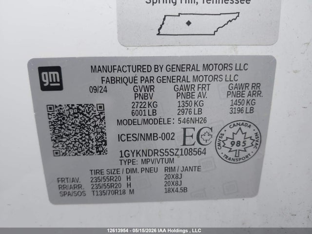 Cadillac Xt5 Premium Luxury Awd 2025 1GYKNDRS5SZ108564 Image 9