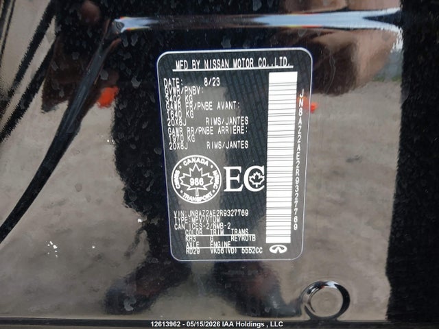 2024 Infiniti Qx80 Luxe/premium Select მანქანა იყიდება აუქციონზე, vin: JN8AZ2AE2R9327769, აუქციონის ნომერი: 12613962