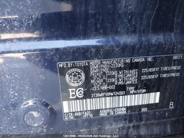 2T3RWRFV6MW124093 Toyota RAV4