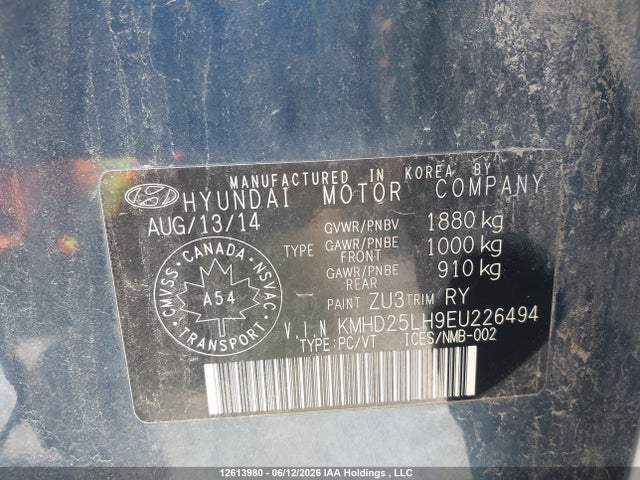 KMHD25LH9EU226494 Hyundai ELANTRA GT
