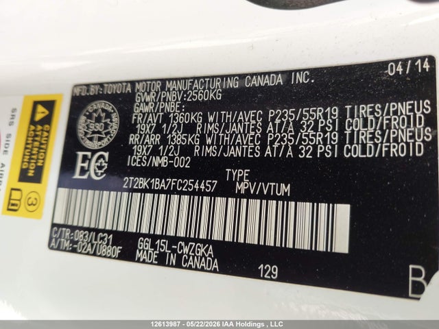 Aukcja sprzedaży 2015 Lexus Rx 350/base/f Sport, vin: 2T2BK1BA7FC254457, numer aukcji: 12613987