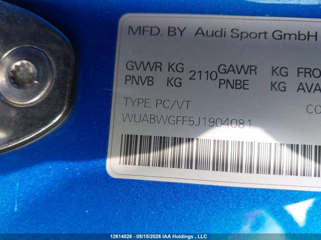 Audi Rs 3 2.5t 2018 WUABWGFF5J1904081 Image 18
