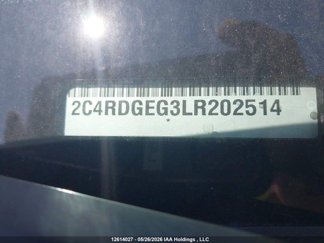 2020 Dodge Grand Caravan Gt მანქანა იყიდება აუქციონზე, vin: 2C4RDGEG3LR202514, აუქციონის ნომერი: 12614027