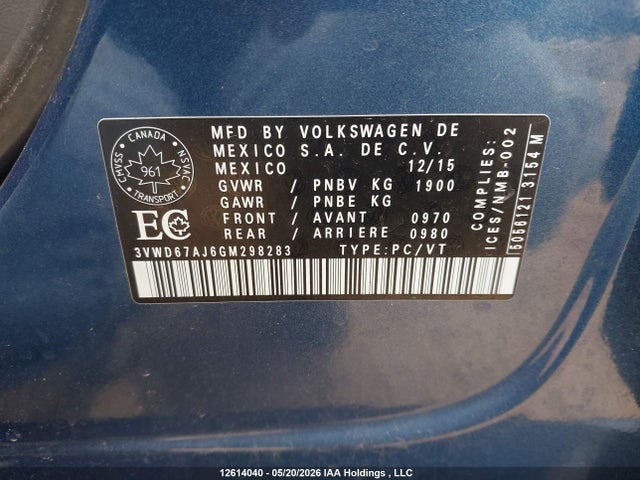 3VWD67AJ6GM298283 Volkswagen JETTA SE
