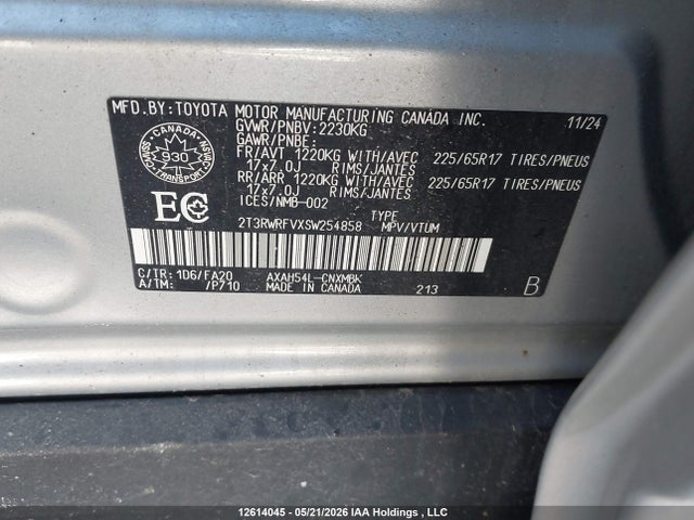 2025 Toyota Rav4 Xle/woodland Edition მანქანა იყიდება აუქციონზე, vin: 2T3RWRFVXSW254858, აუქციონის ნომერი: 12614045