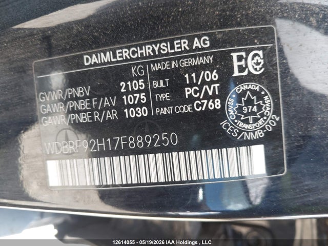 Продаж на аукціоні авто 2007 Mercedes-benz C 280 Avantgarde Edition 4matic, vin: WDBRF92H17F889250, номер лоту: 12614055