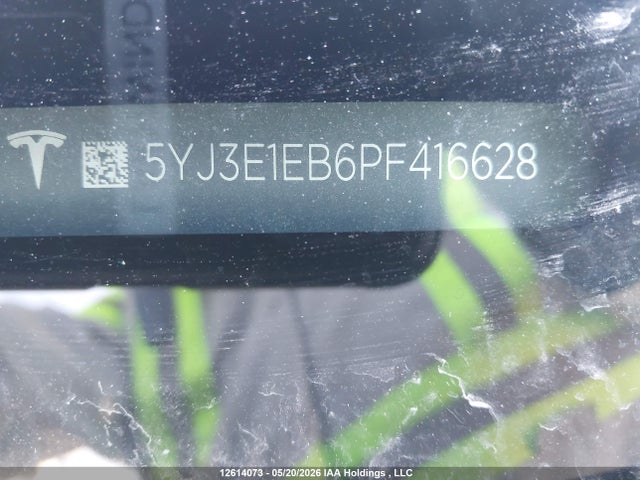 12614073 :رقم المزاد ، 5YJ3E1EB6PF416628 vin ، 2023 Tesla Model 3 Long Range مزاد بيع