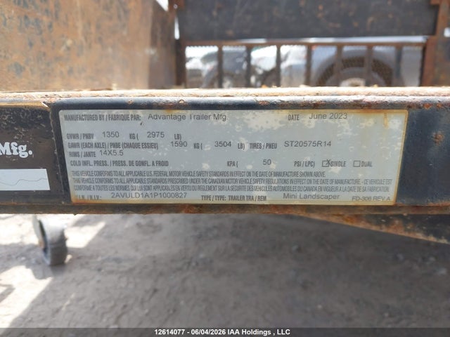Aukcja sprzedaży 2023 Utility Trailer Mfg , vin: 2AVULD1A1P1000827, numer aukcji: 12614077