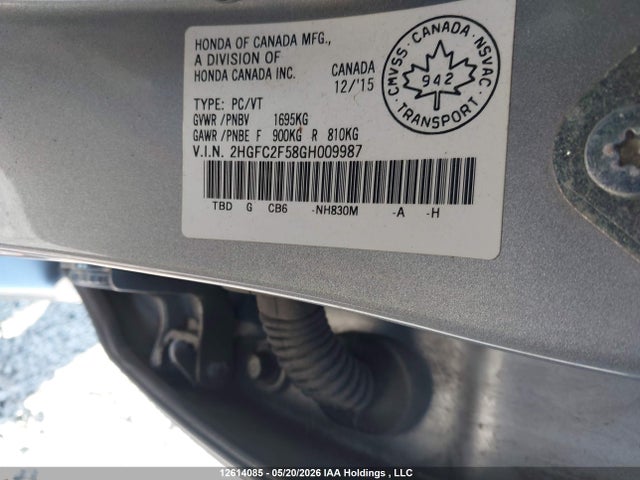 2HGFC2F58GH009987 Honda Civic Lx
