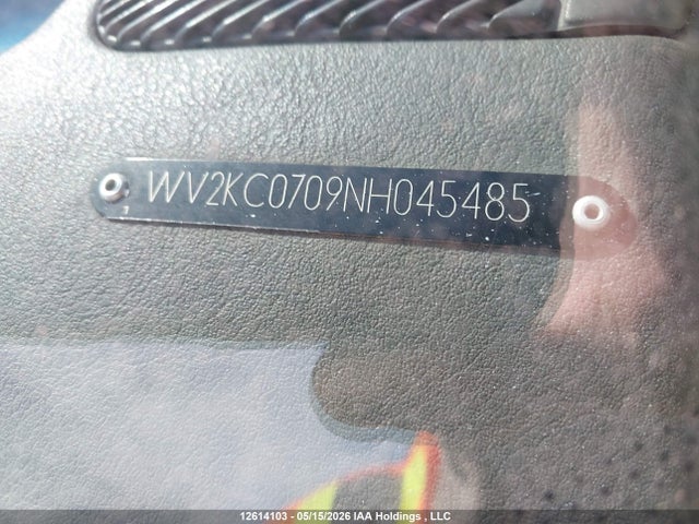 12614103 :رقم المزاد ، WV2KC0709NH045485 vin ، 1992 Volkswagen Eurovan Gl مزاد بيع