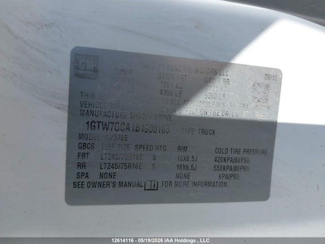 Продажа на аукционе авто 2011 Gmc Savana G2500, vin: 1GTW7GCA1B1900163, номер лота: 12614116