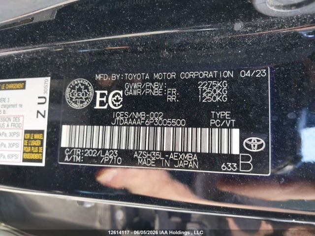 2023 Toyota Crown Xle მანქანა იყიდება აუქციონზე, vin: JTDAAAAF6P3005500, აუქციონის ნომერი: 12614117