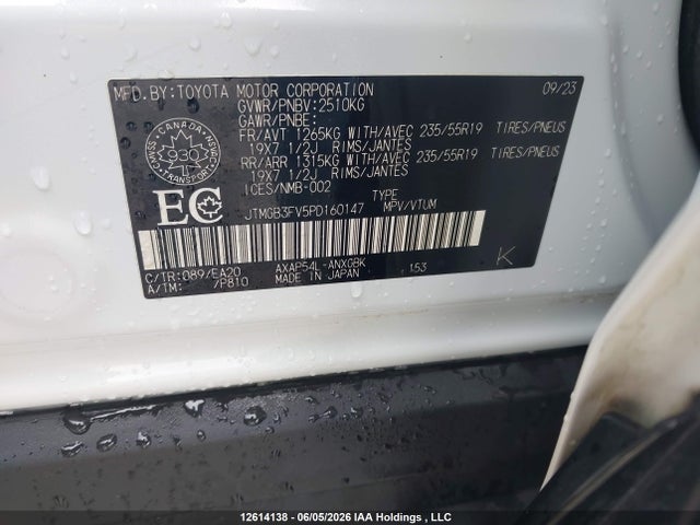 Aukcja sprzedaży 2023 Toyota Rav4 Prime Xse, vin: JTMGB3FV5PD160147, numer aukcji: 12614138